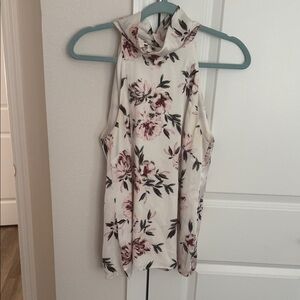 White House Black Market Floral Halter Blouse